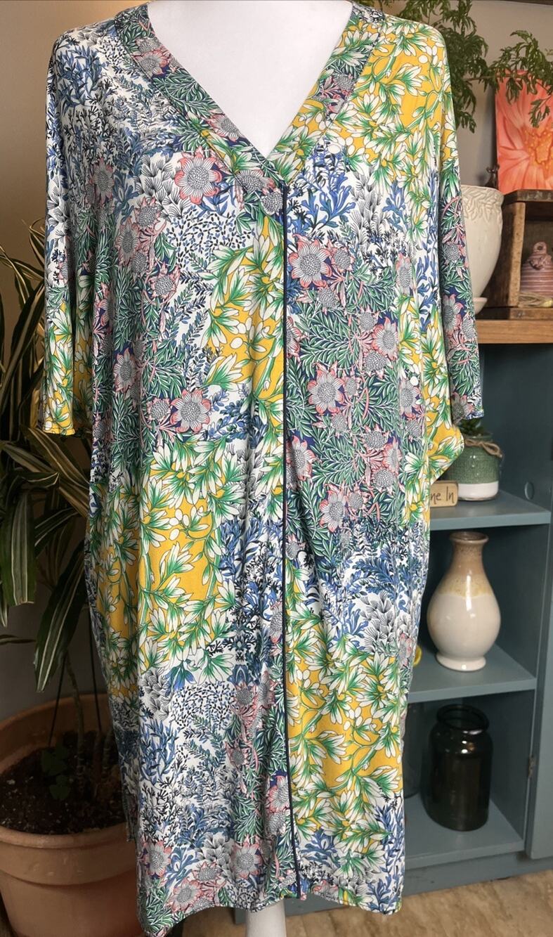 Zara Basic Oversized Floral Tunic Muumuu Size S Resort Vacation Summer Light